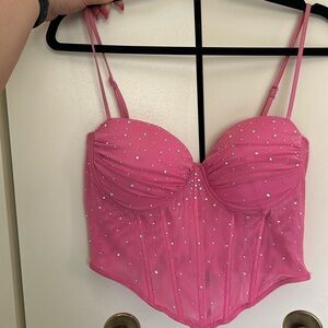 NWT Pink diamond corset top!